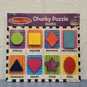 Melissa & Doug Chunky Shapes Puzzle - Bright Colors New